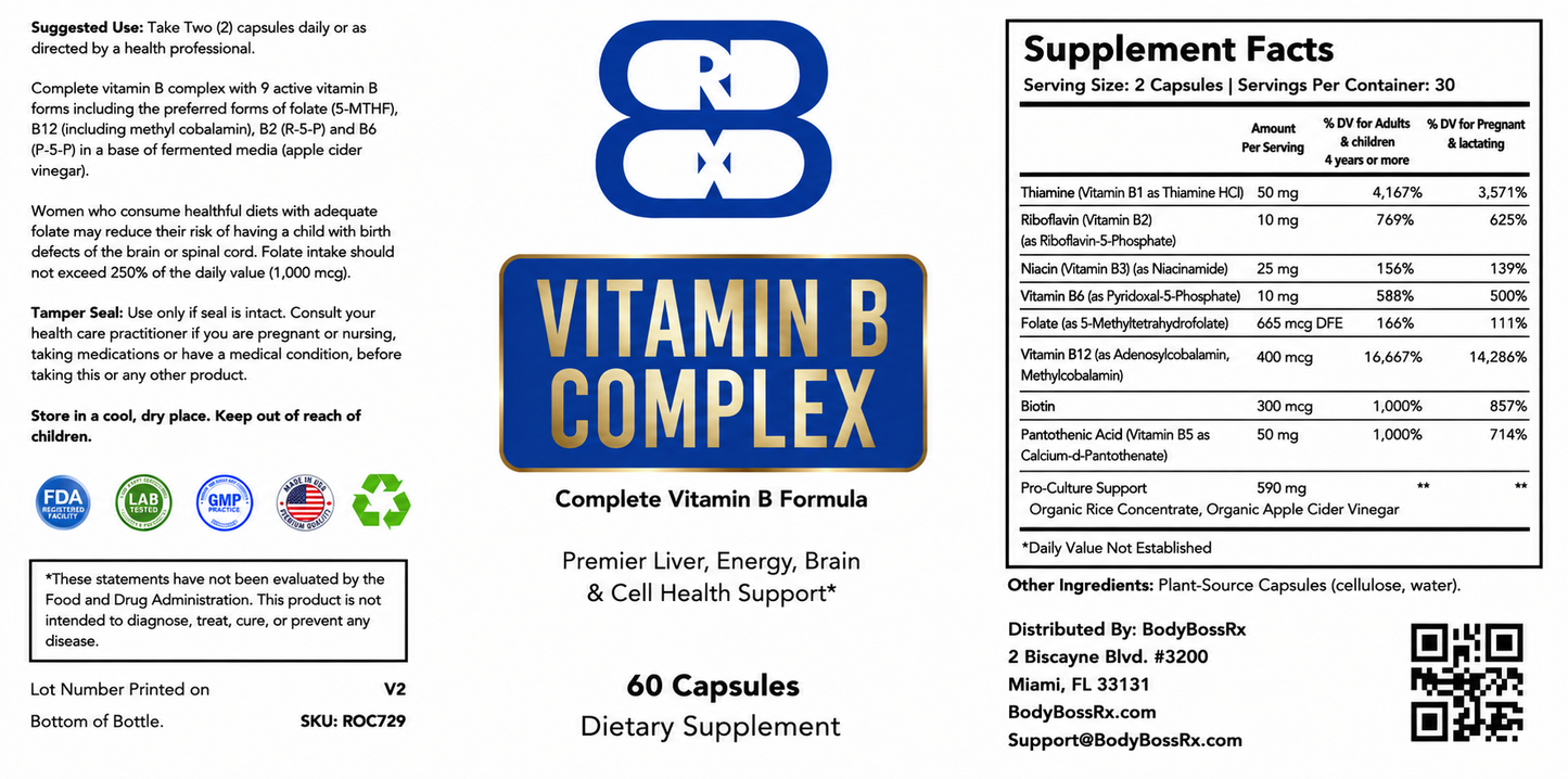 Vitamin B Complex – 60 Count