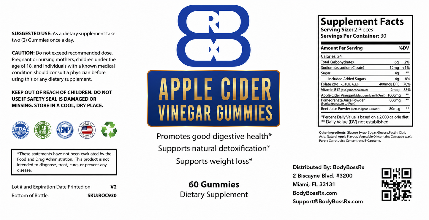 Apple Cider Vinegar Gummies – 60 Count