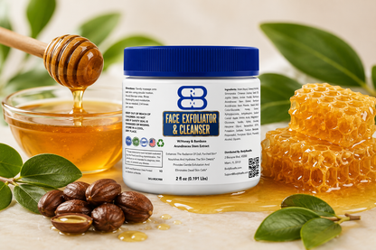 Premium Facial Exfoliator and Cleanser with Honey & Bambusa Arundinacea Stem Extract – 2 Oz