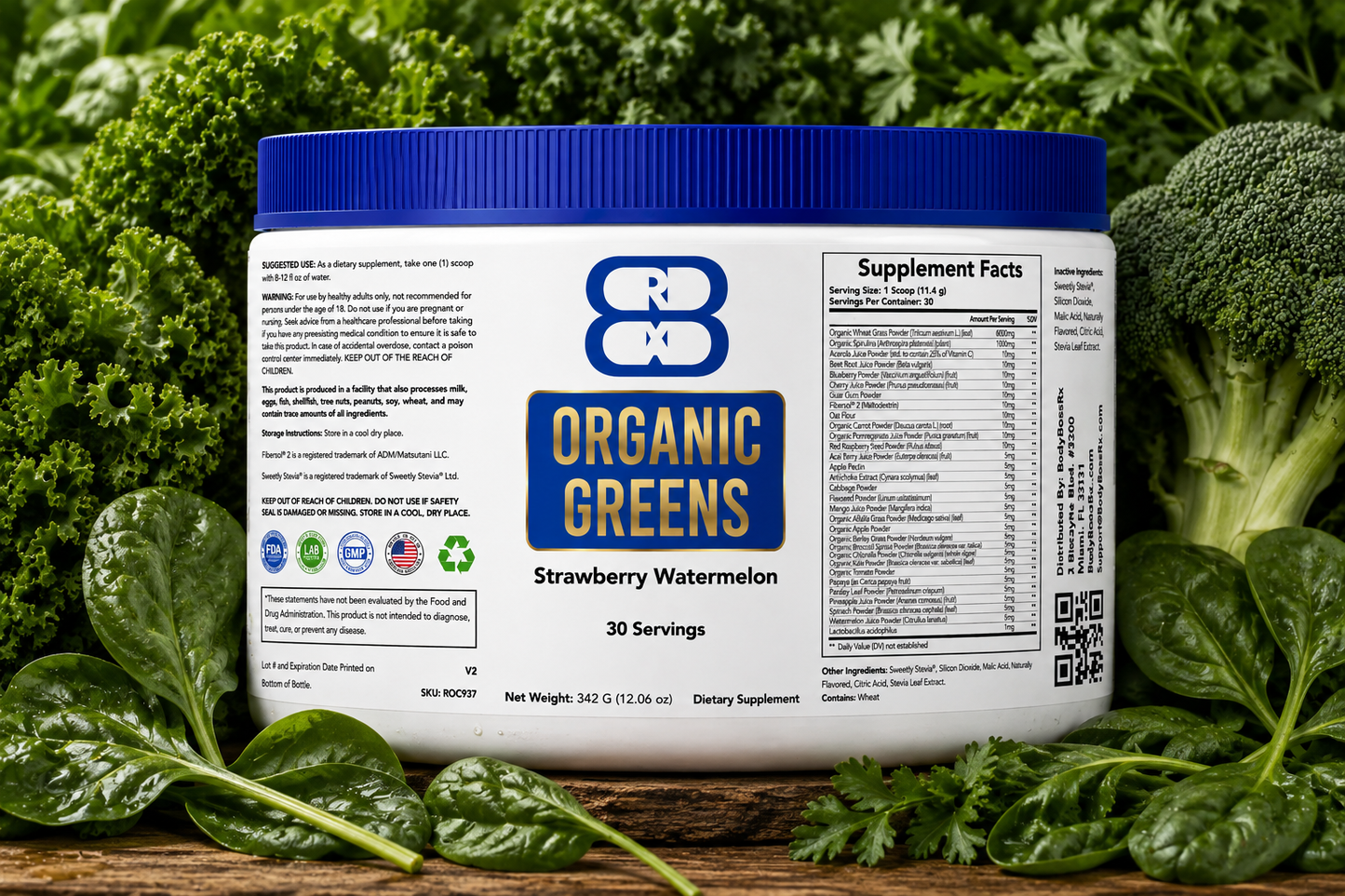Organic Greens Premium (Strawberry/Watermelon Flavor) – 30 Servings