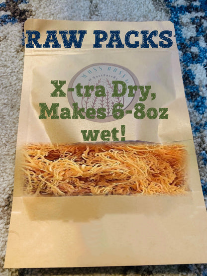 Sea Moss RAW - 4 Easy Steps to make at a Fraction of the Cost than our Pre-Made! - Xtra dry Gold, Xtra potent. 6-8oz wet which makes 1-2 full 16oz jars!